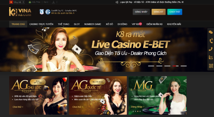 Casino trực tuyến của nhà cái K8 cực chất lượng