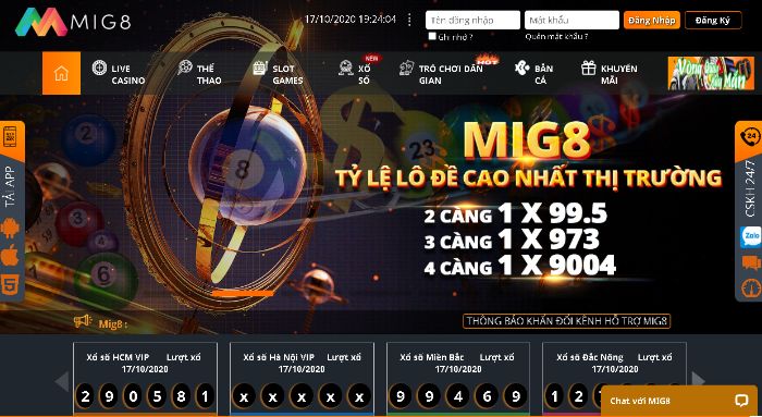 Mig8 là một nhà lớn và uy tín hàng đầu châu Á với những trò cá cược thể thao và casino trực tuyến